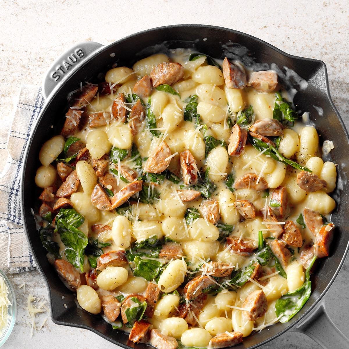 Gnocchi With Spinach And Chicken Sausage 
