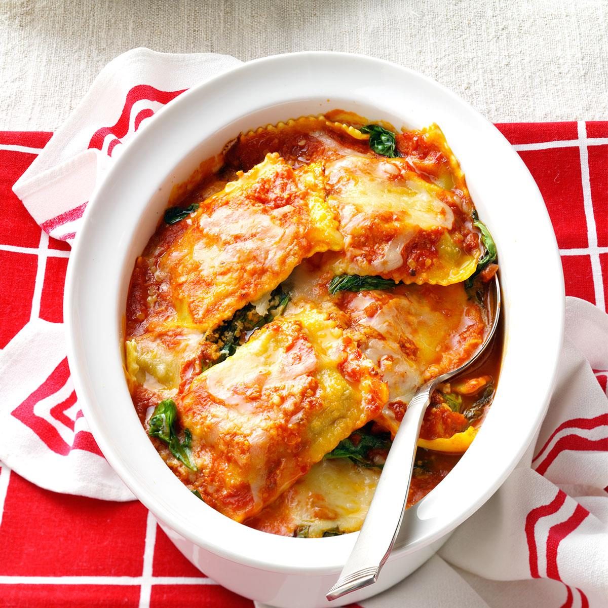 Spinach Ravioli Bake