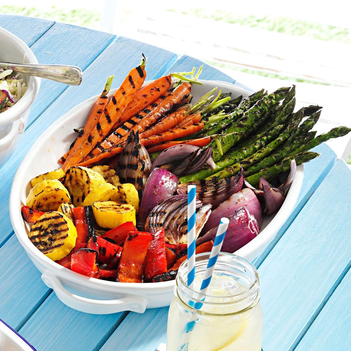 Grilled vegetables in a bowl