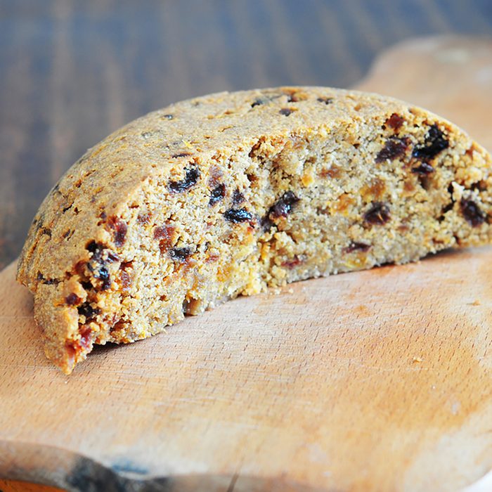Spotted dick is a British pudding, made with suet and dried fruit (usually currants and raisins) and often served with custard.