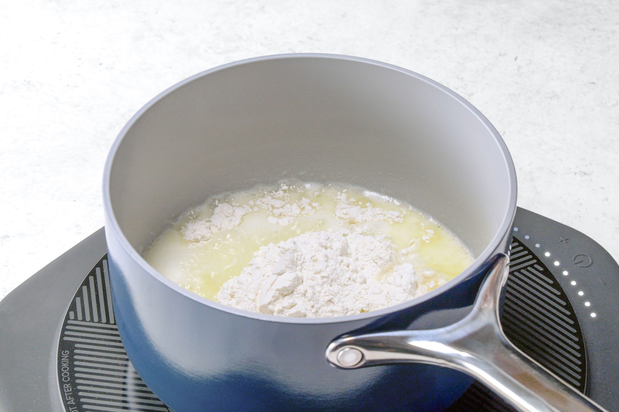 Chocolate Eclairs cook the water and flour