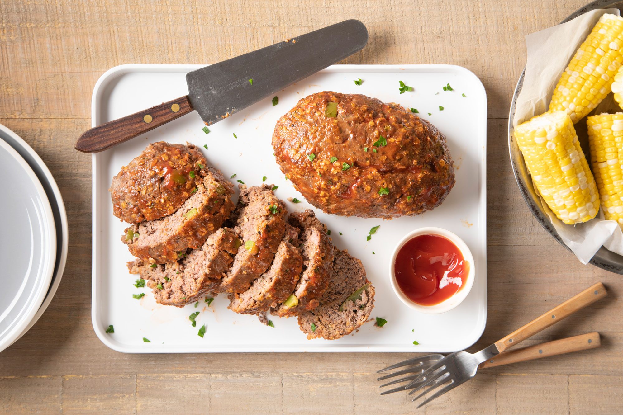 Grilled Meat Loaf sliced and served