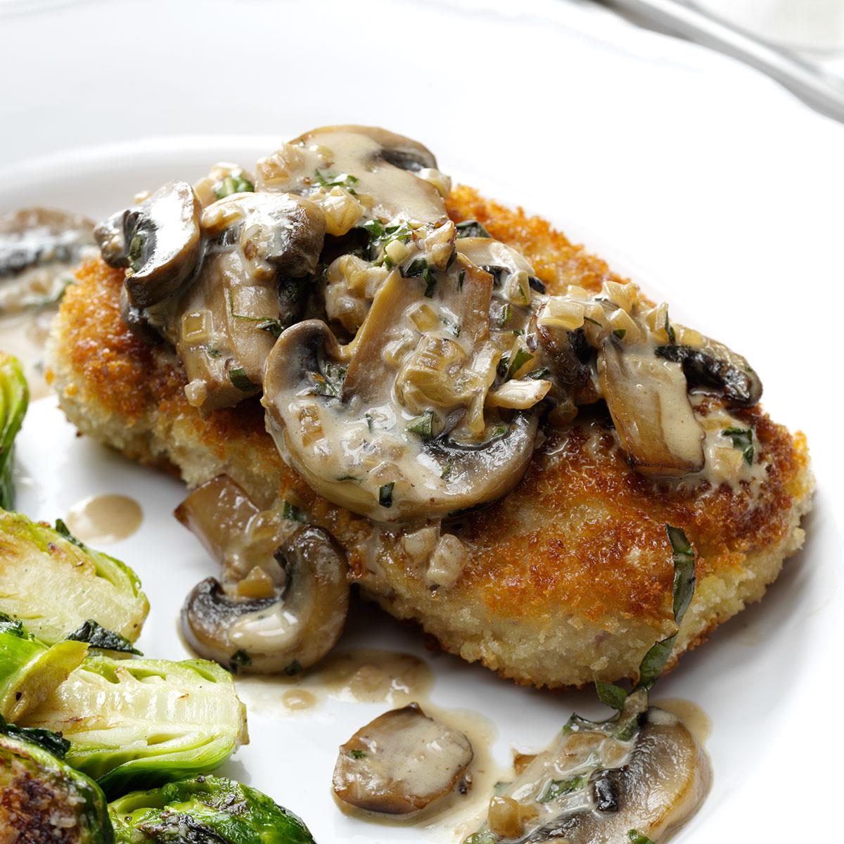 Pork Chops with Mushroom Bourbon Sauce