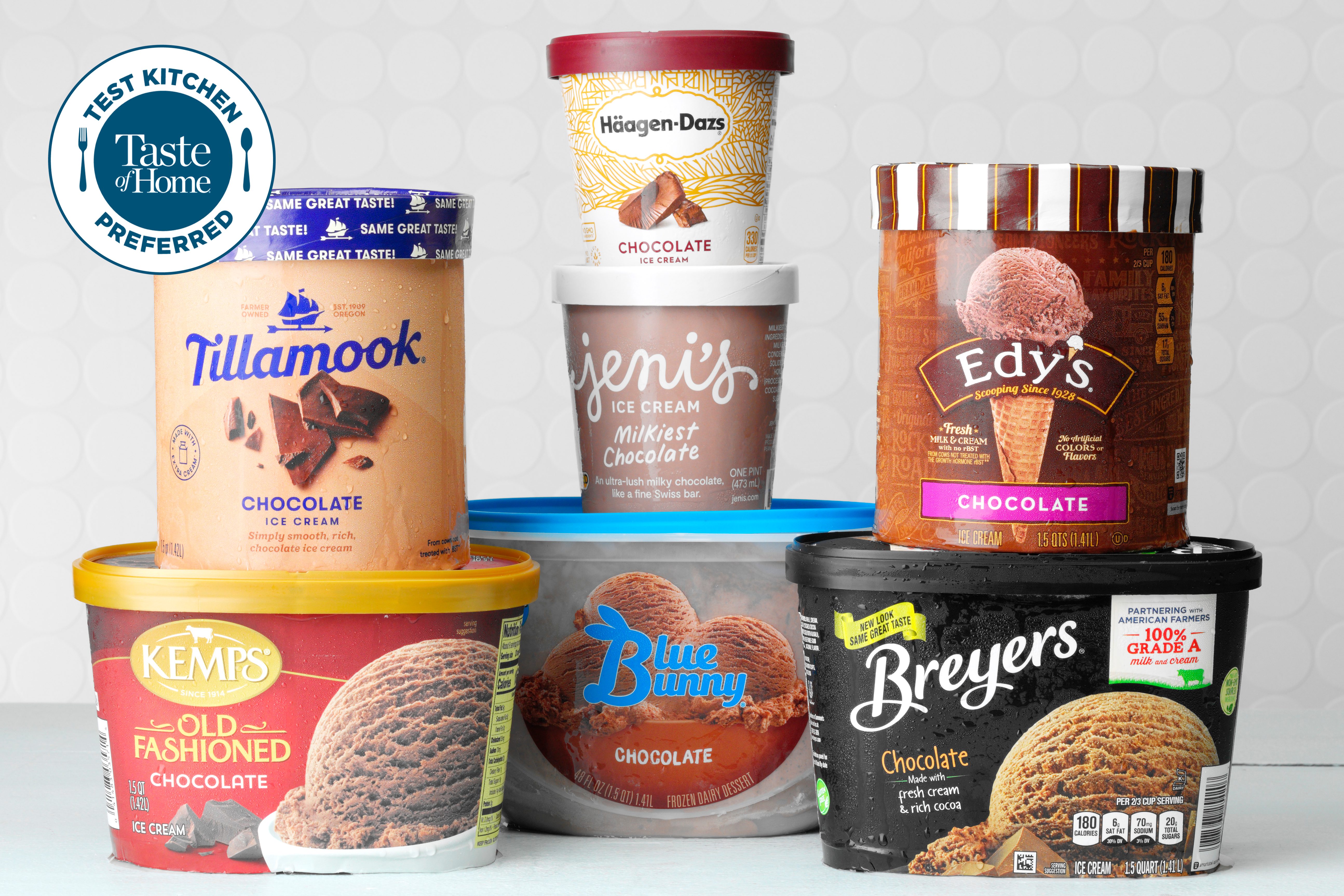 Blue Bunny; Breyers; Haagen Daz; Edy's; Tillmook; Kemp's; Jeni's