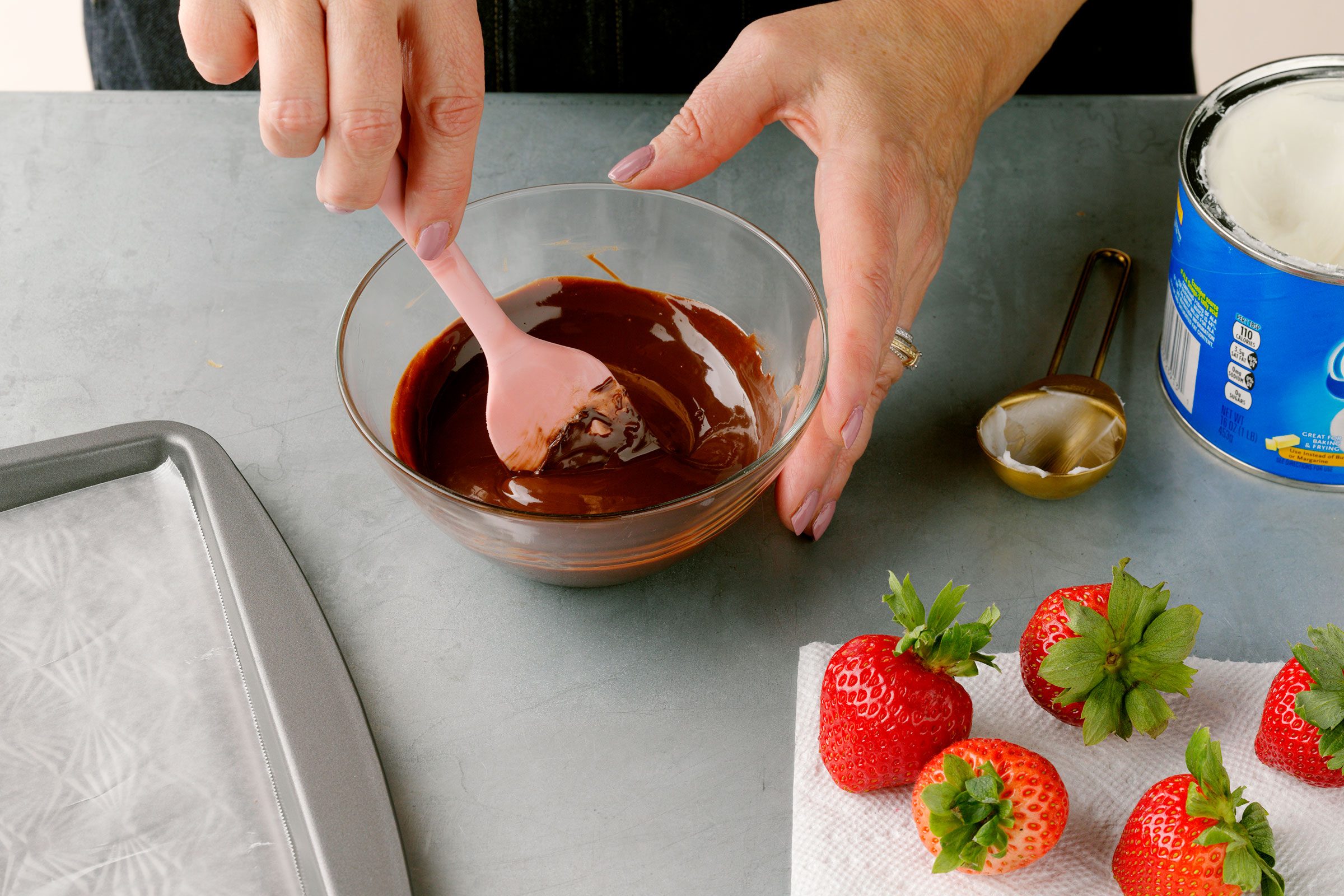 melting chocolate for chocolate covered strawberries