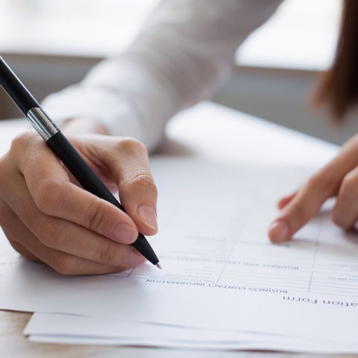 Filling out job application