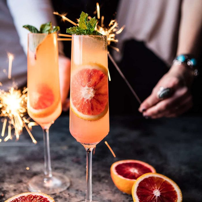 Blood orange champagne mule