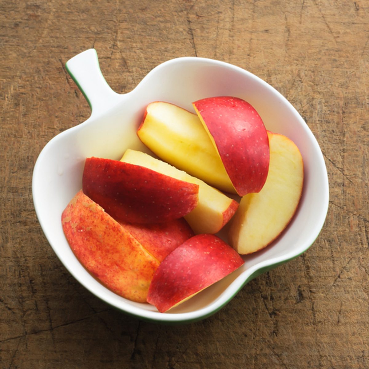 Apple Slices in Apple Shaped Bowl