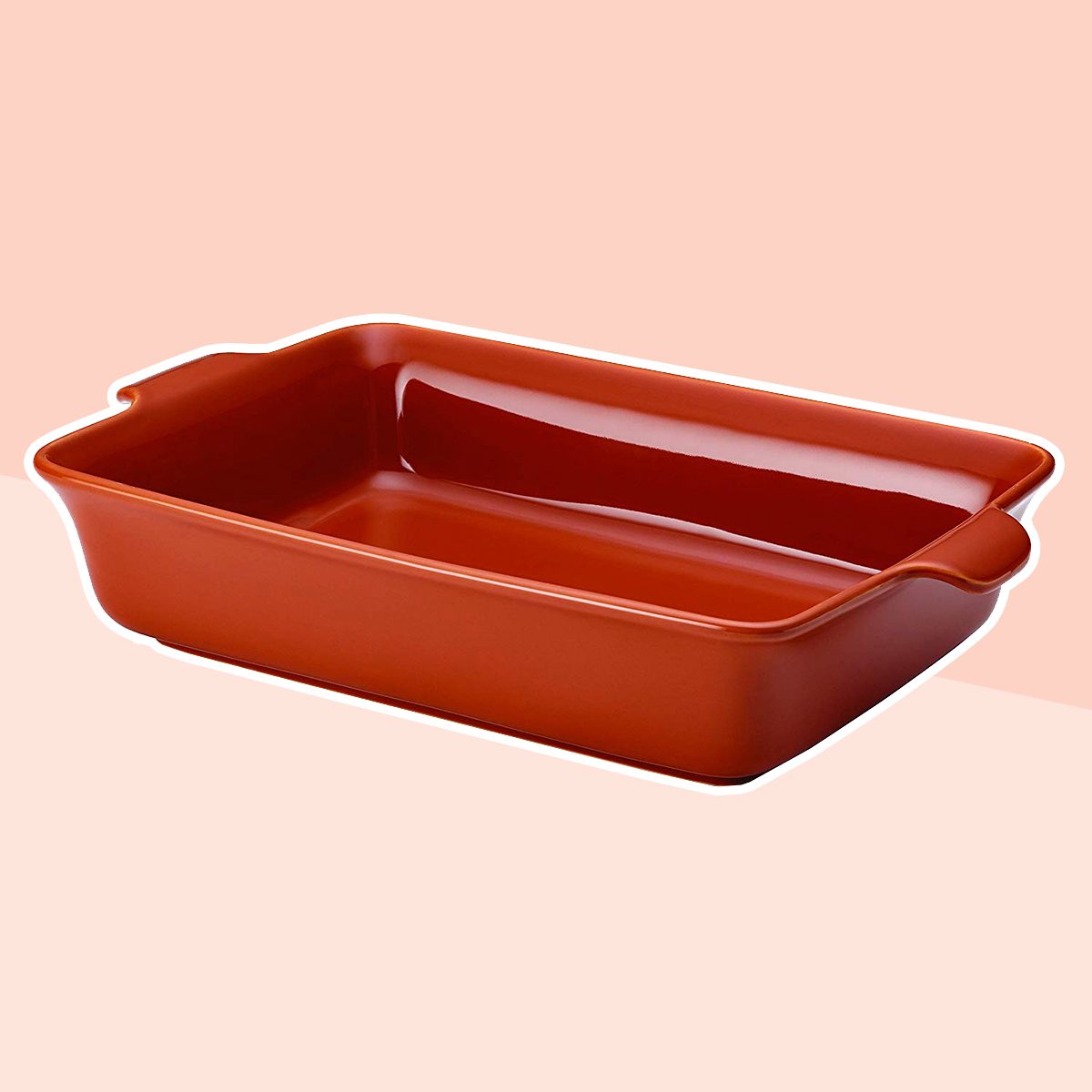 Anolon Vesta Ceramics 9-Inch x 13-Inch Rectangular Baker, Persimmon Orange