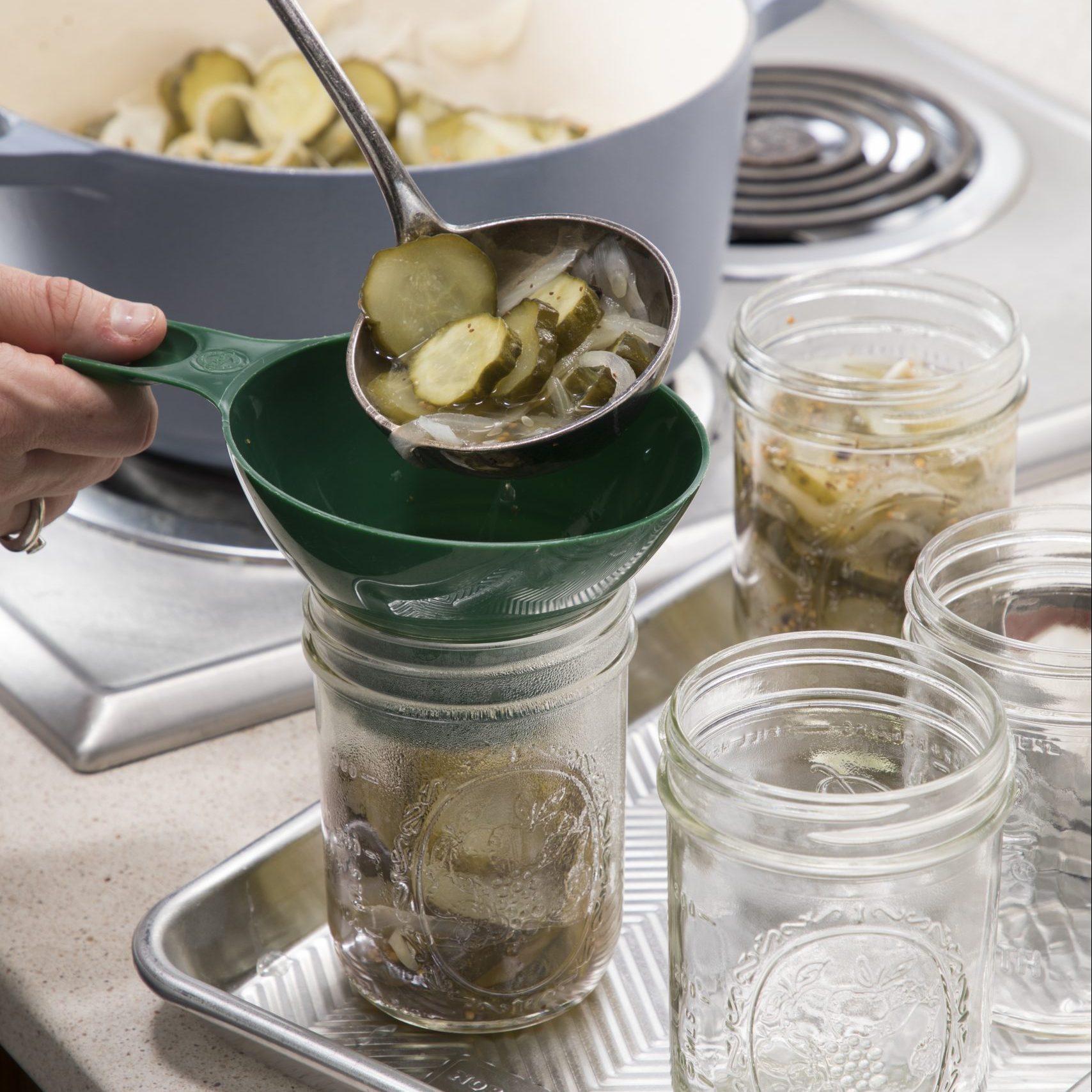 Ladling Into Wide Mouth Pint Jars