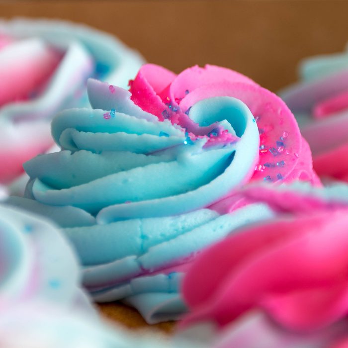 Blue & pink cupcake