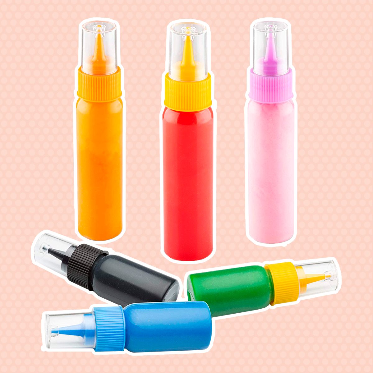 Writer Bottles - 6 Easy Squeeze Applicator Bottles - 3 each (1 and 2 Ounce) - Cookie Cutters and Cake Decorating, Food Coloring and Royal Icing Supplies