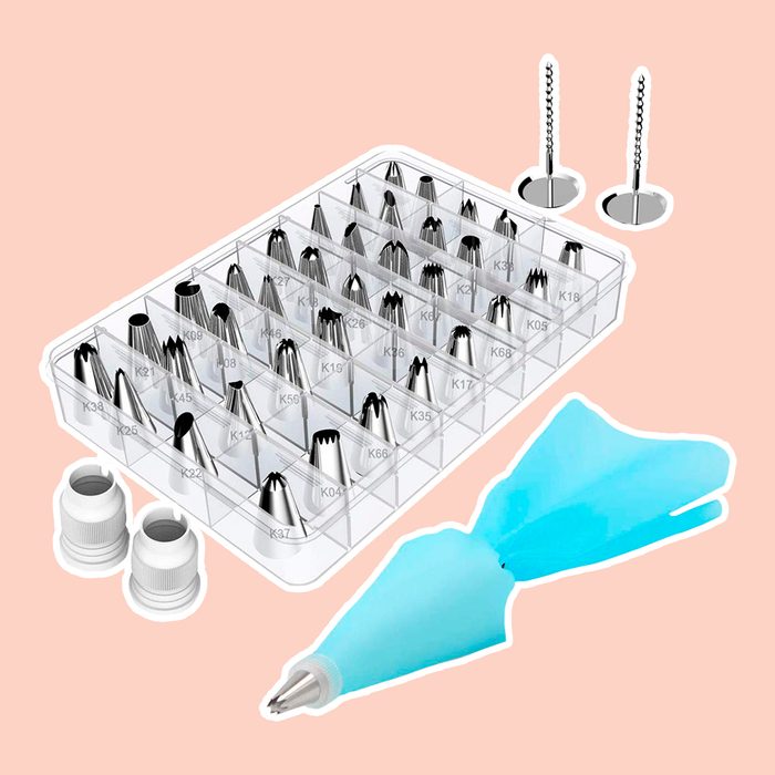 Kootek 42 Pieces Cake Decorating Kits Supplies with 36 Numbered Icing Tips, 2 Silicone Pastry Bags, 2 Flower Nails, 2 Reusable Plastic Couplers Baking Frosting Tools Set for Cupcakes Cookies