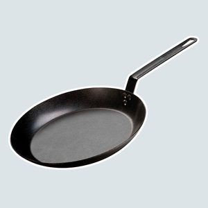 Lodge 12 Inch Seasoned Carbon Steel Skillet. Large Steel Skillet for Family Size Cooking.