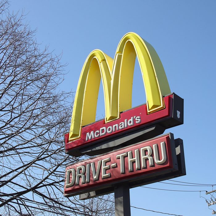 PLAINVIEW, NEW YORK - MARCH 18: An image of the sign for a McDonald