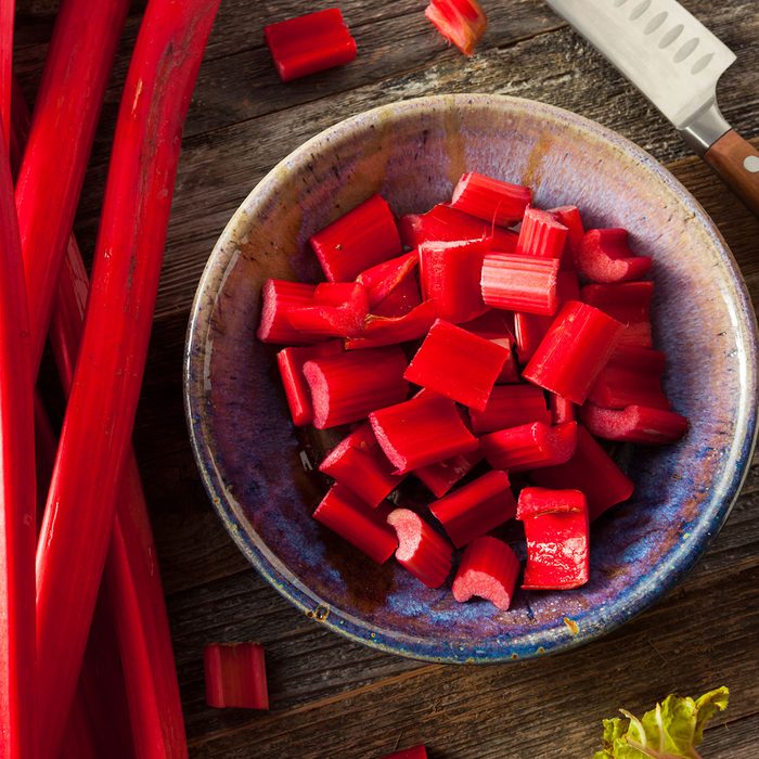 Raw Organic Red Rhubarb Ready to Use