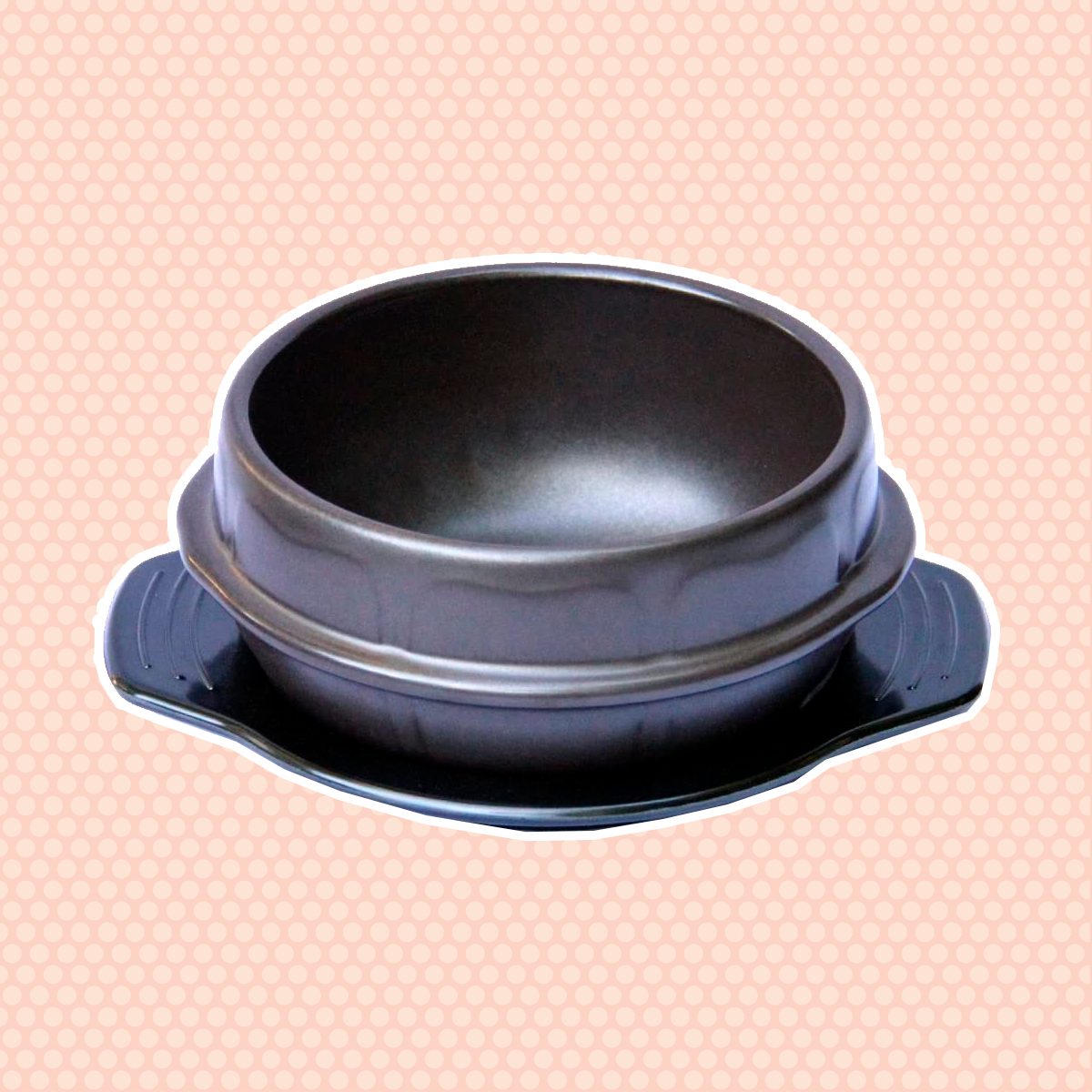 Crazy Korean Cooking Stone Bowl (Dolsot), Sizzling Hot Pot for Bibimbap and Soup Premium Ceramic No Lid, Medium