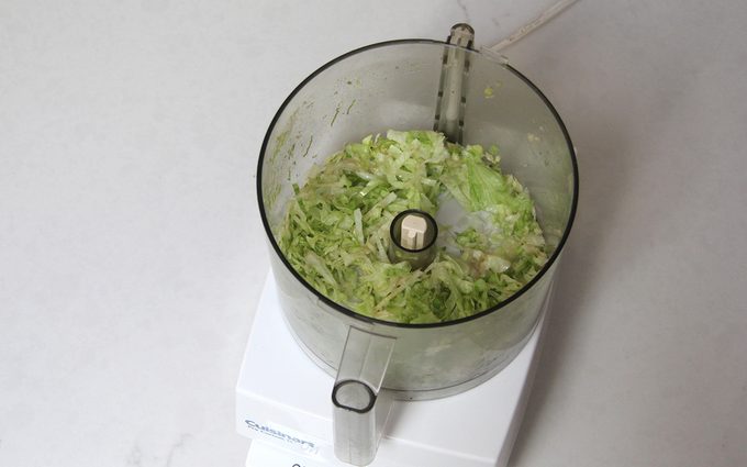 Lettuce in a food processor