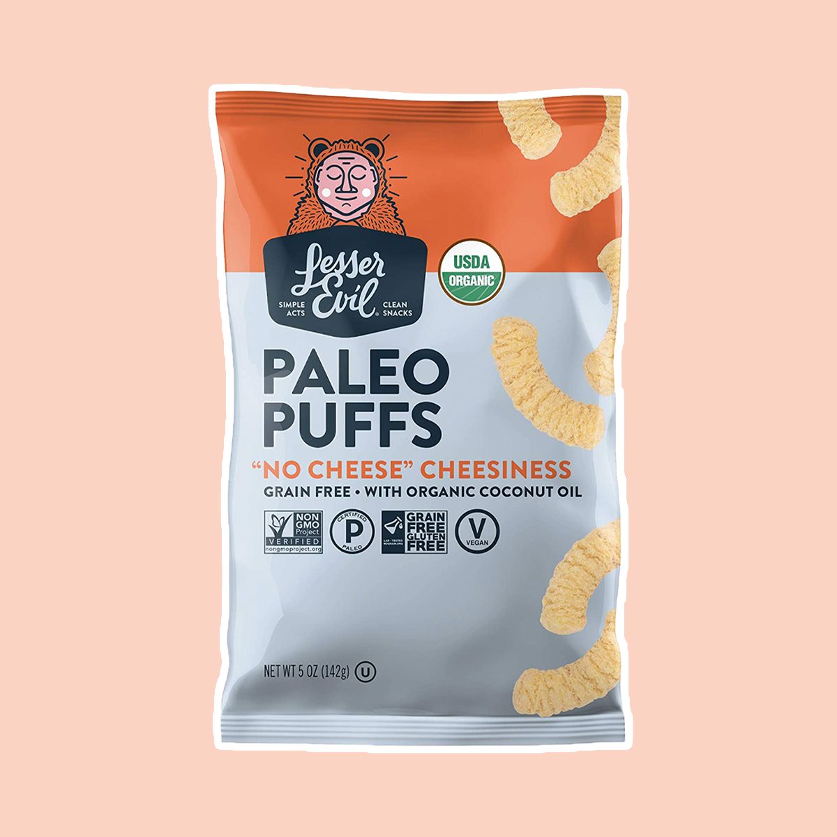 Lesserevil No Cheese Cheesiness Organic Paleo Puffs