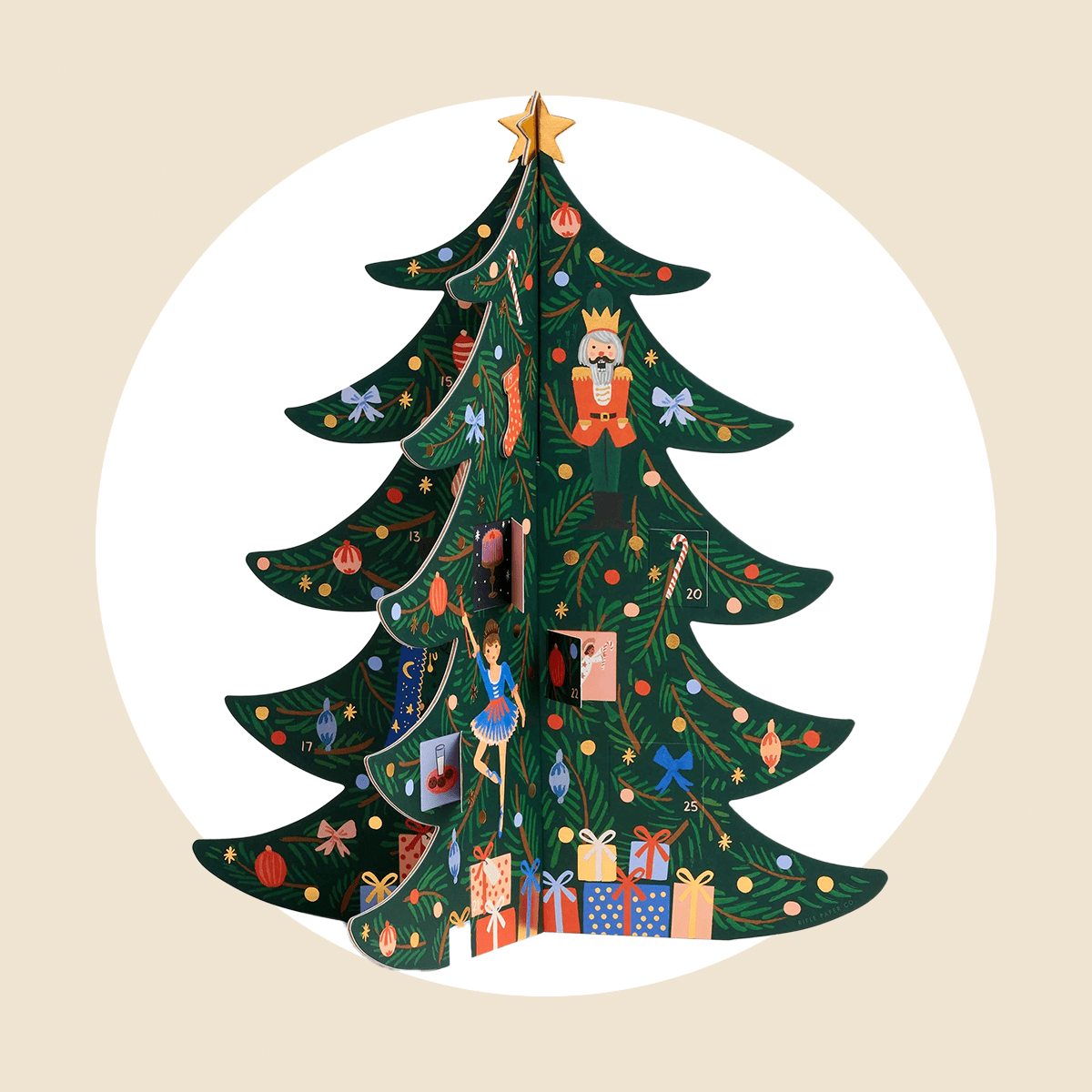 Chistmas Tree Advent Calendar Ecomm Via Riflepaperco.com