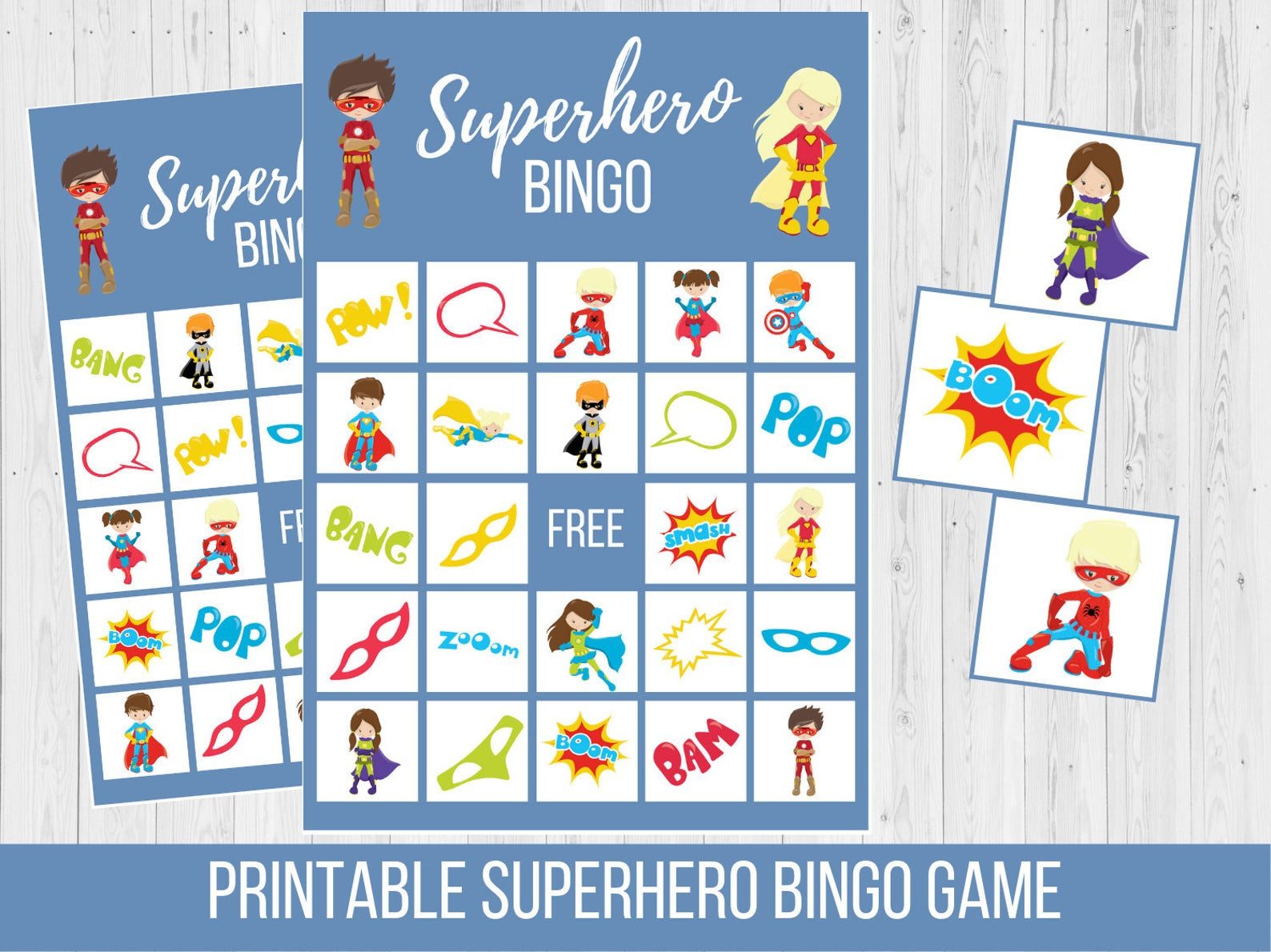 Superhero Birthday Party Kids Superhero Birthday Bingo