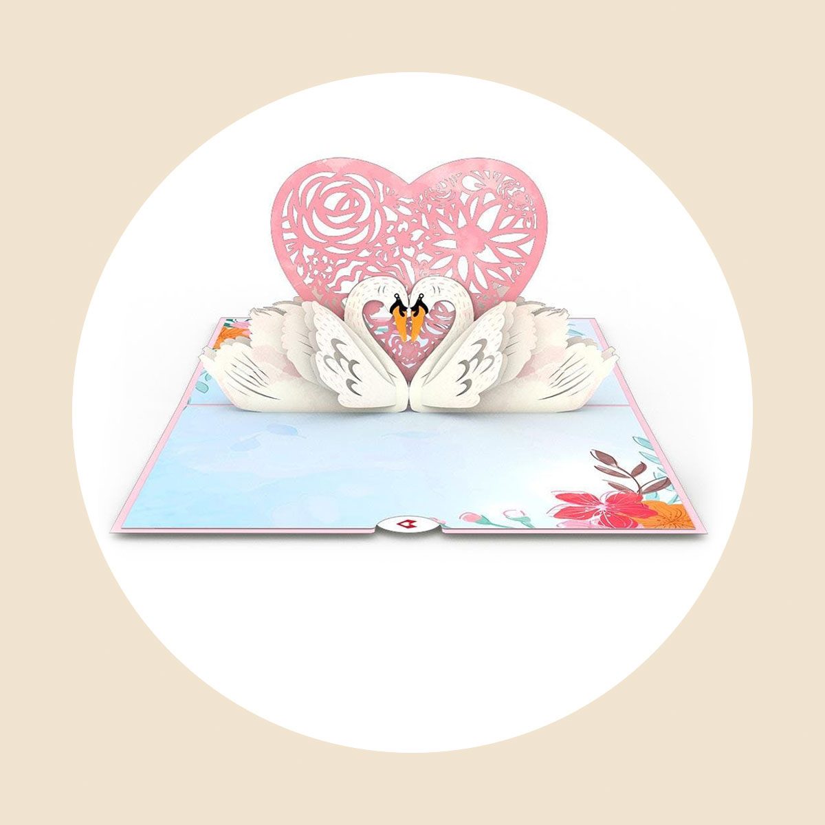 Swans Valentines Pop Up Card