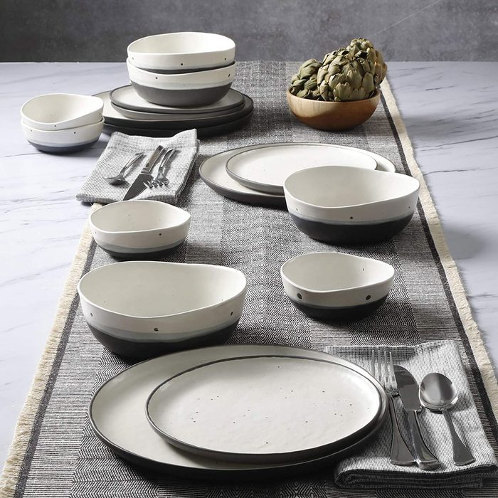1 Gibson Elite Rhinebeck Double Bowl Dinnerware Set