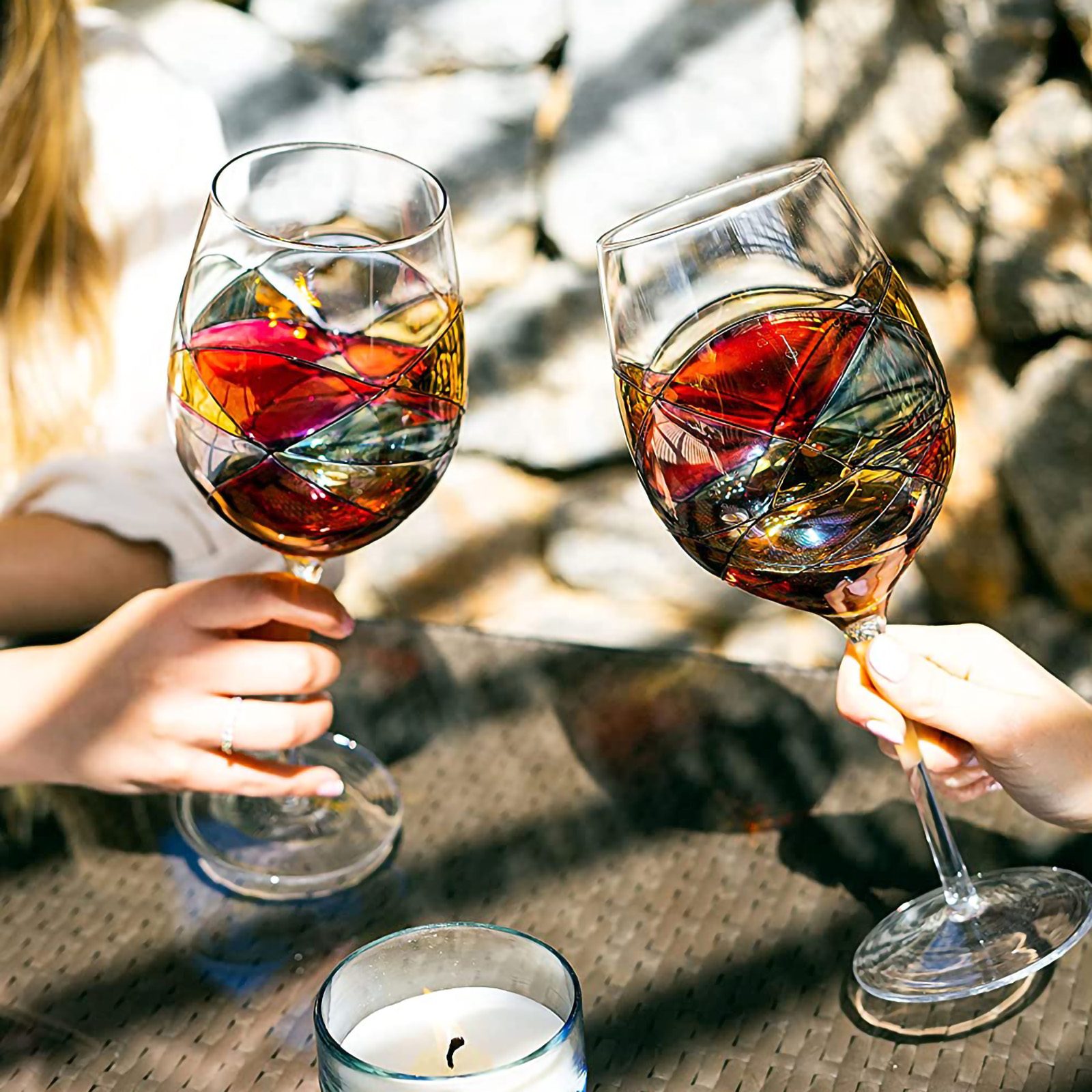 Hand Painted Wine Glasses