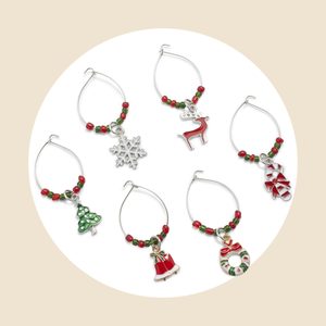 Sur La Table Christmas Wine Charms Set Of 6
