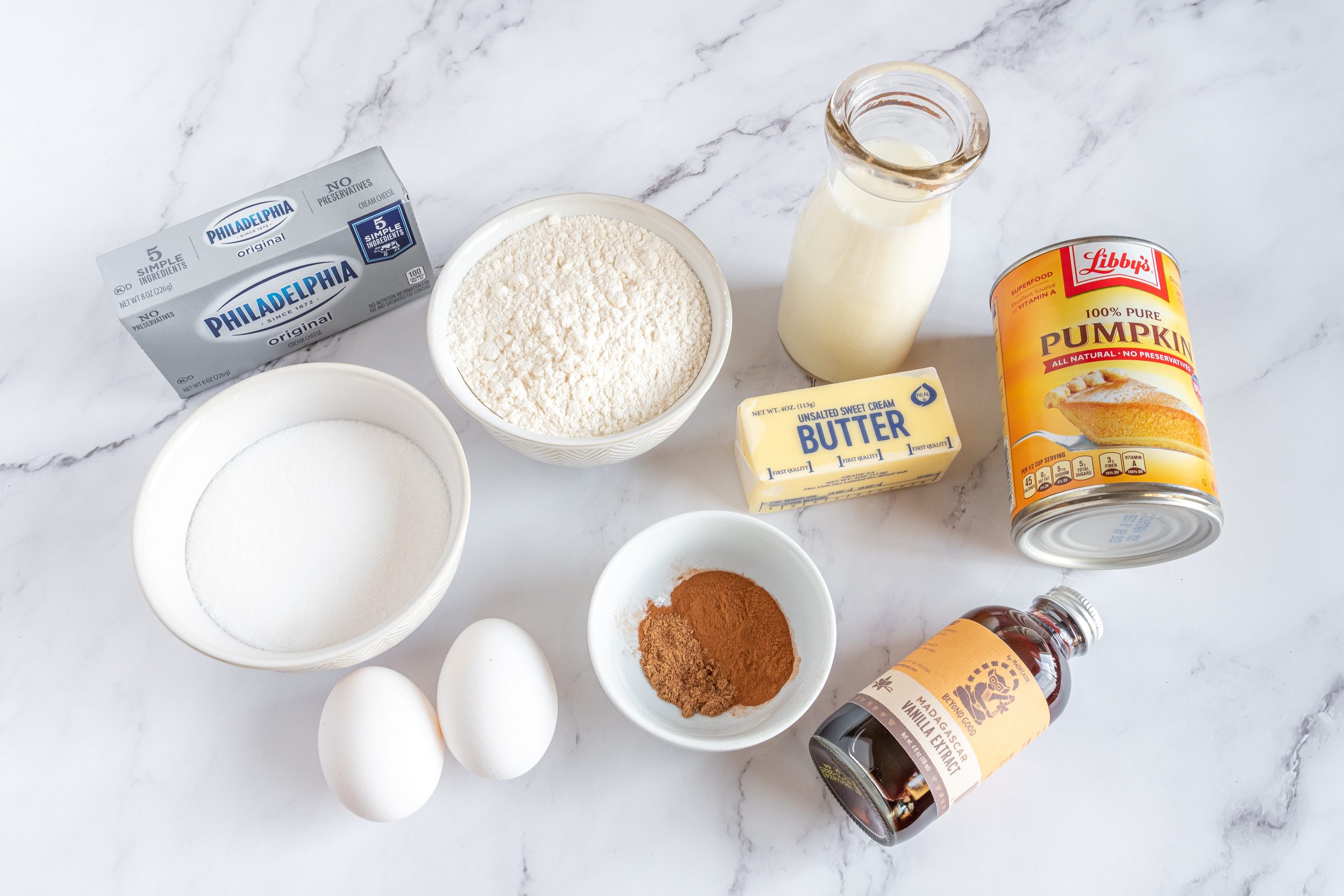 Pumpkin cream cheese bread ingredients