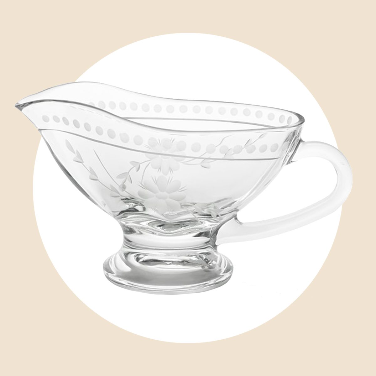 Vintage Etched Gravy Boat