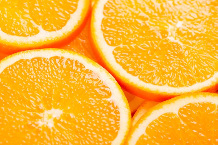 sliced oranges close up full frame