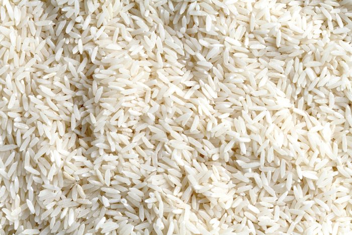 full frame of white rice
