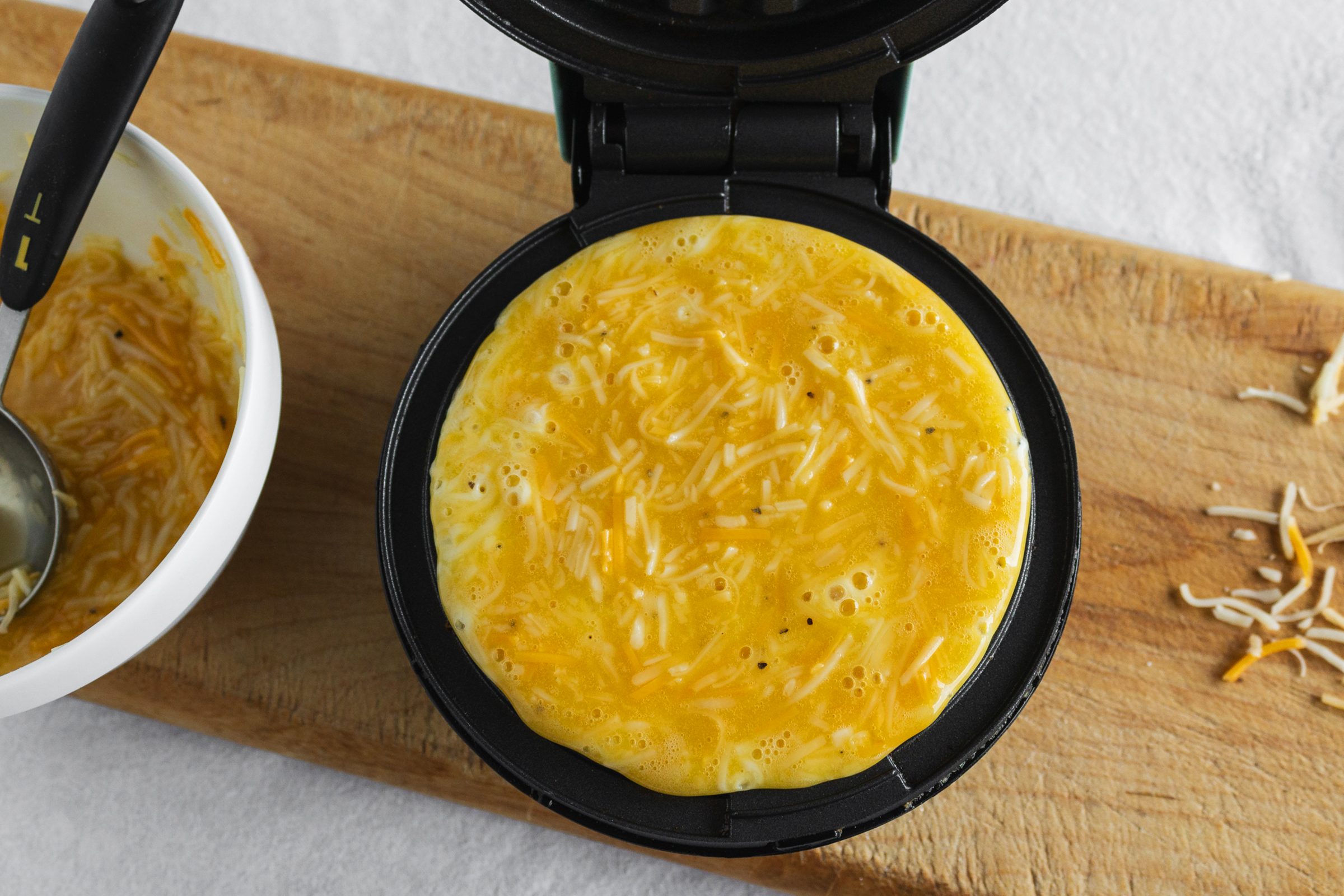 Chaffle Cooking On Waffle Iron