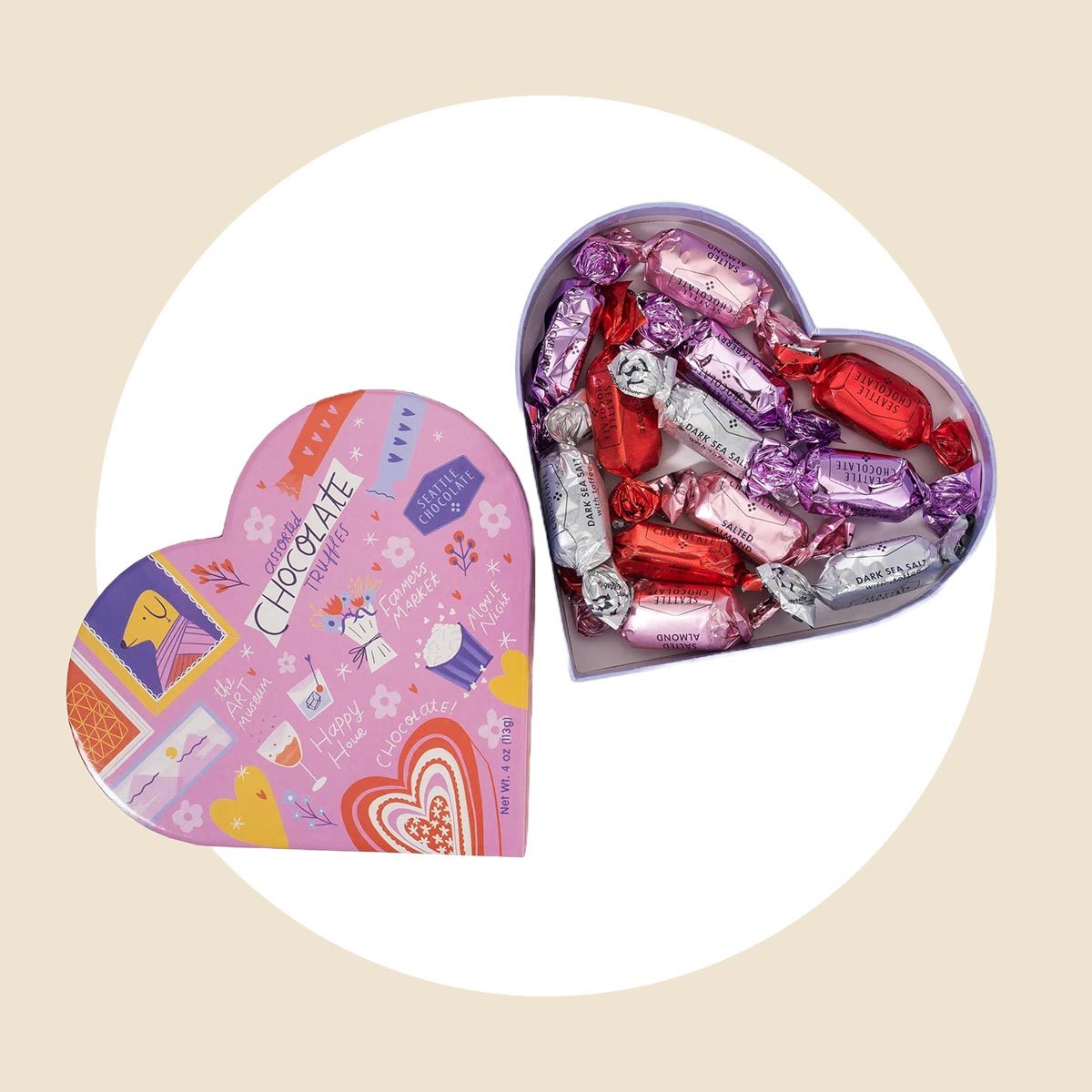 Seattle Chocolate Truffles Heart Box