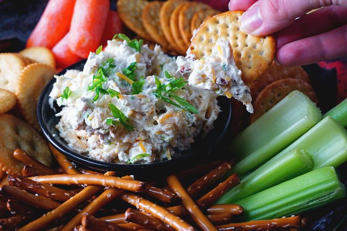 Dipping A Cracker Into The Pioneer Woman Million Dollar Dip