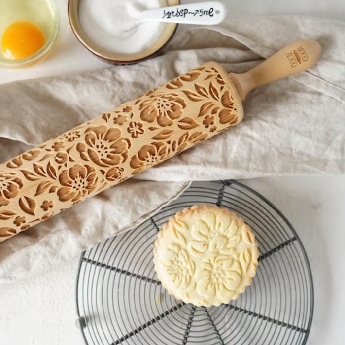 Floral Embossed Rolling Pin