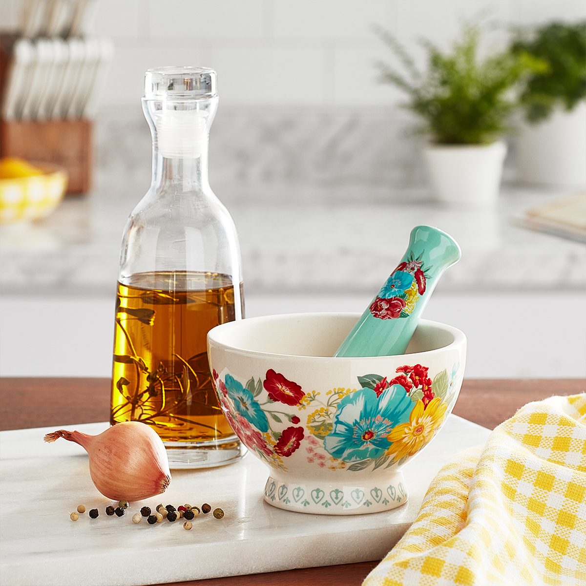 Stoneware Mortar And Pestle