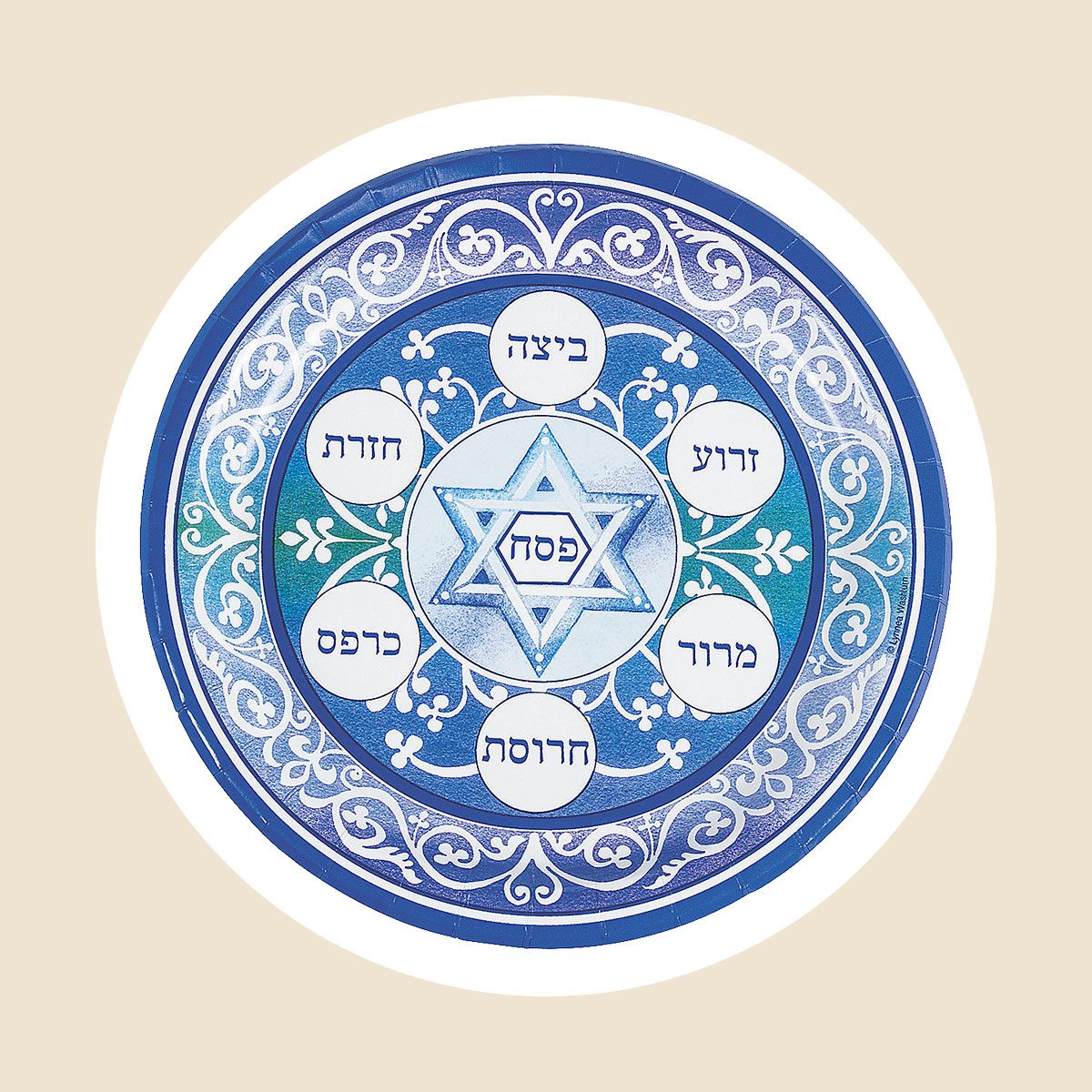 Blue Passover Paper Dinner Plates