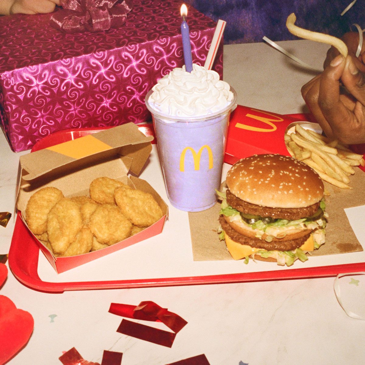 Grimace Birthday Meal And Shake Courtesy Mcdonalds