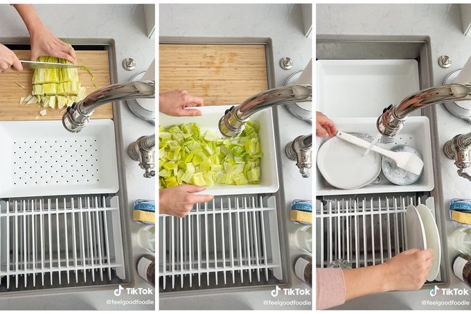 Collage Of Tiktok Showing The Kohler Prolific Sink In Use