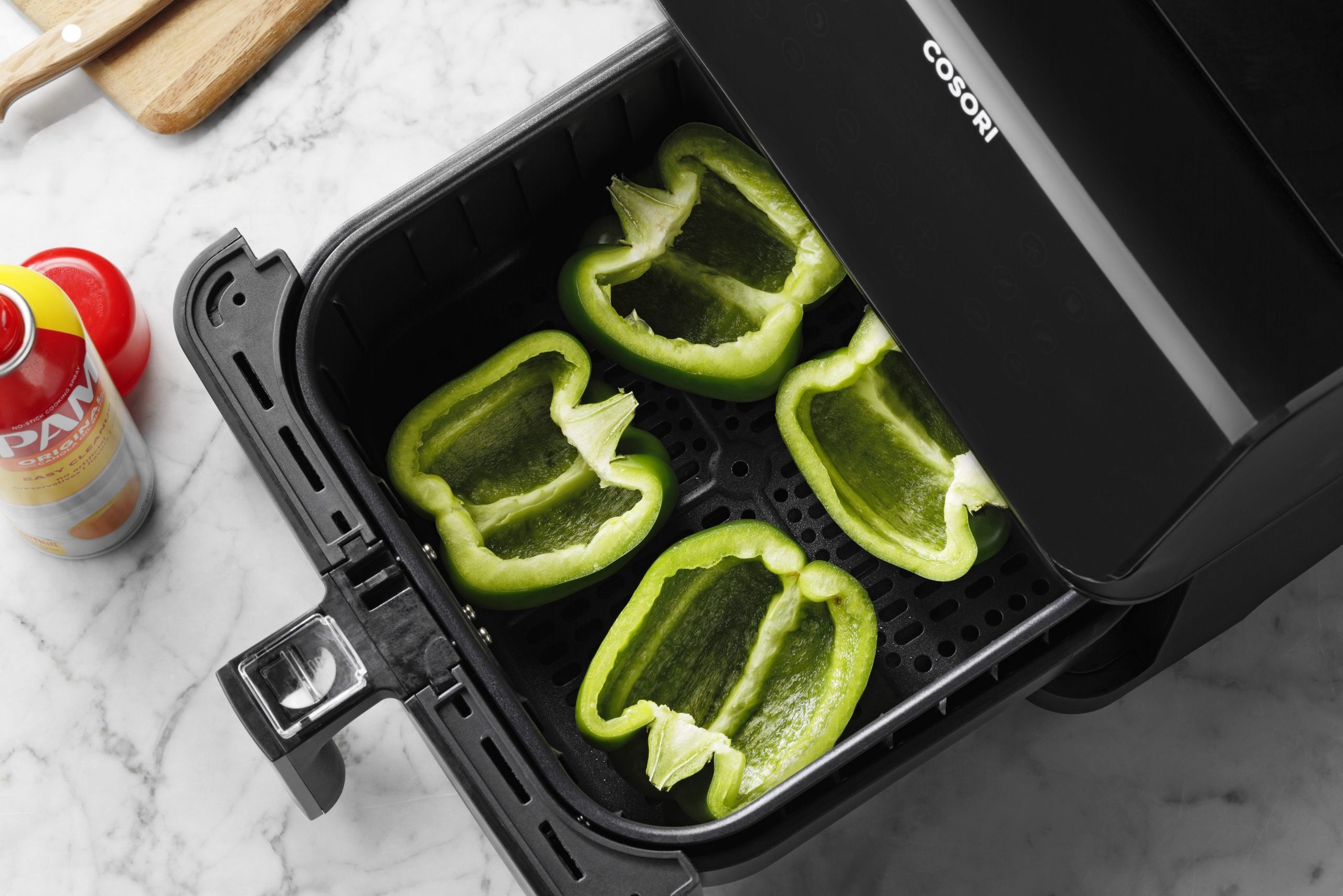 air fry halved peppers