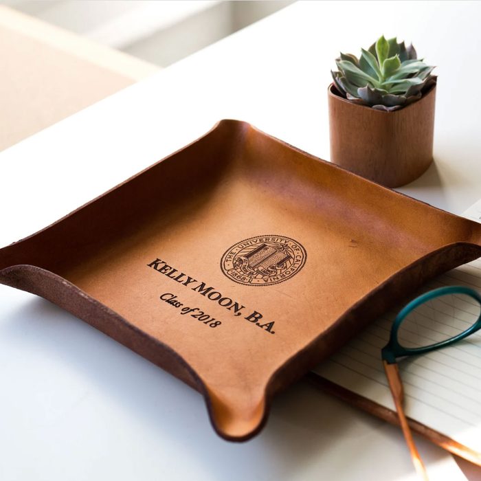 Personalized Graduation Leather Tray