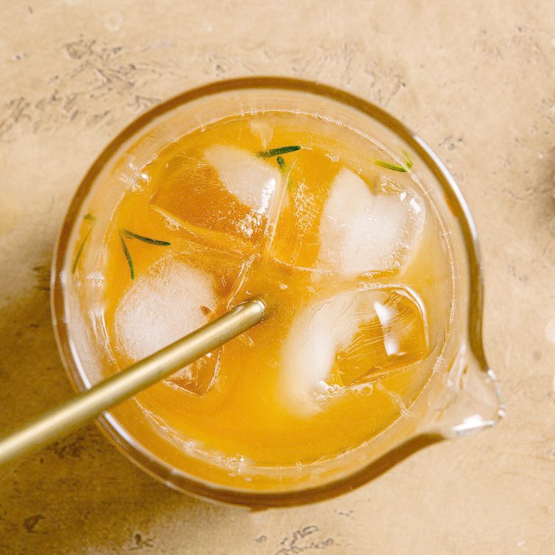 top view of an iced cocktail