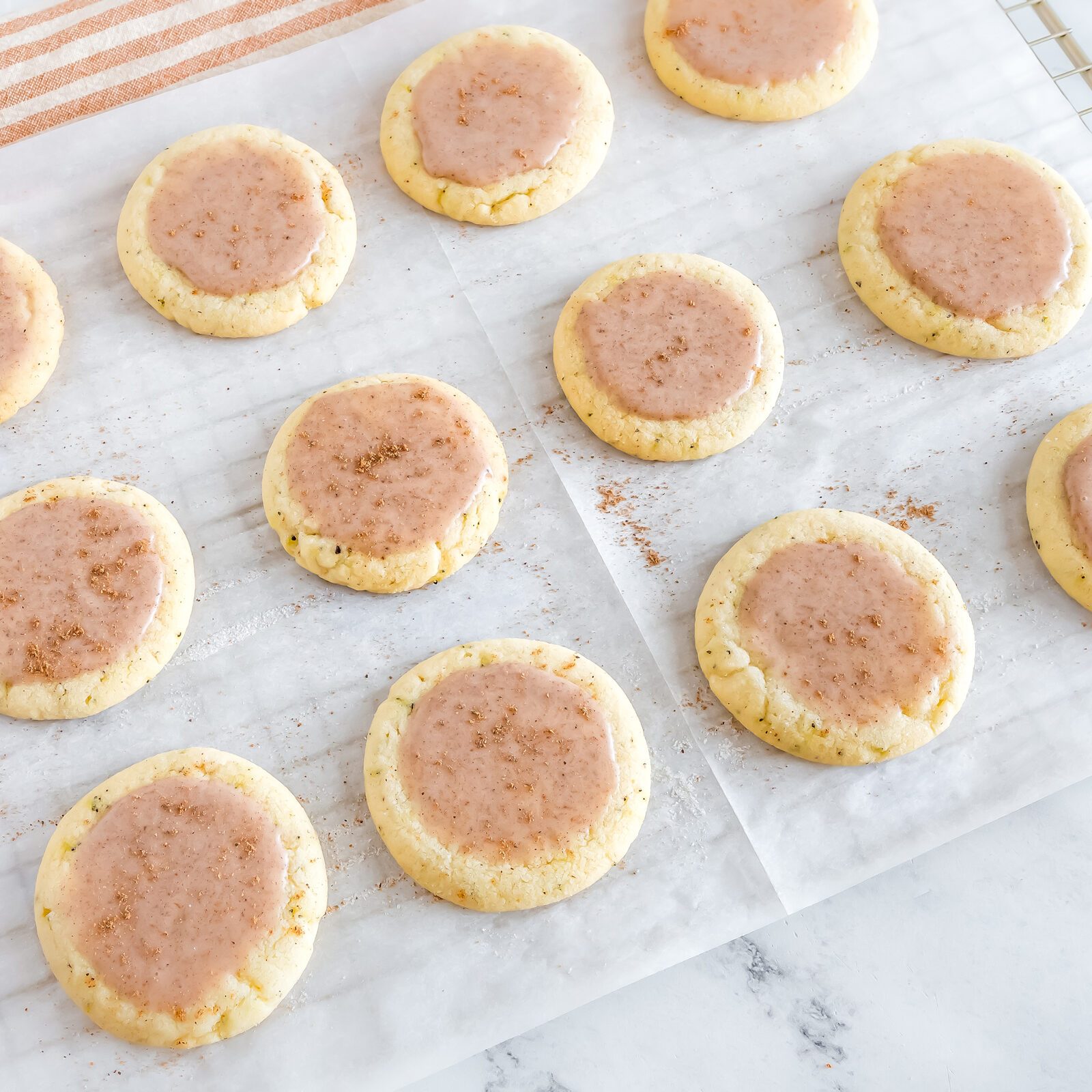 Taylor Swift Chai Cookies on a cooling rack