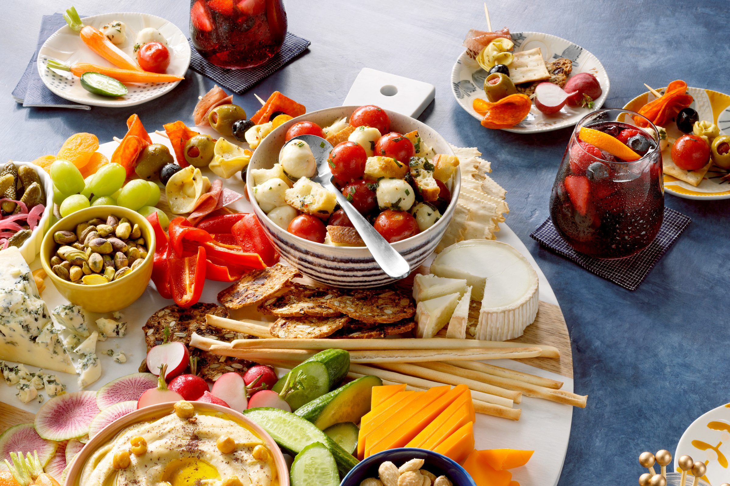 close up of snack charcuterie board