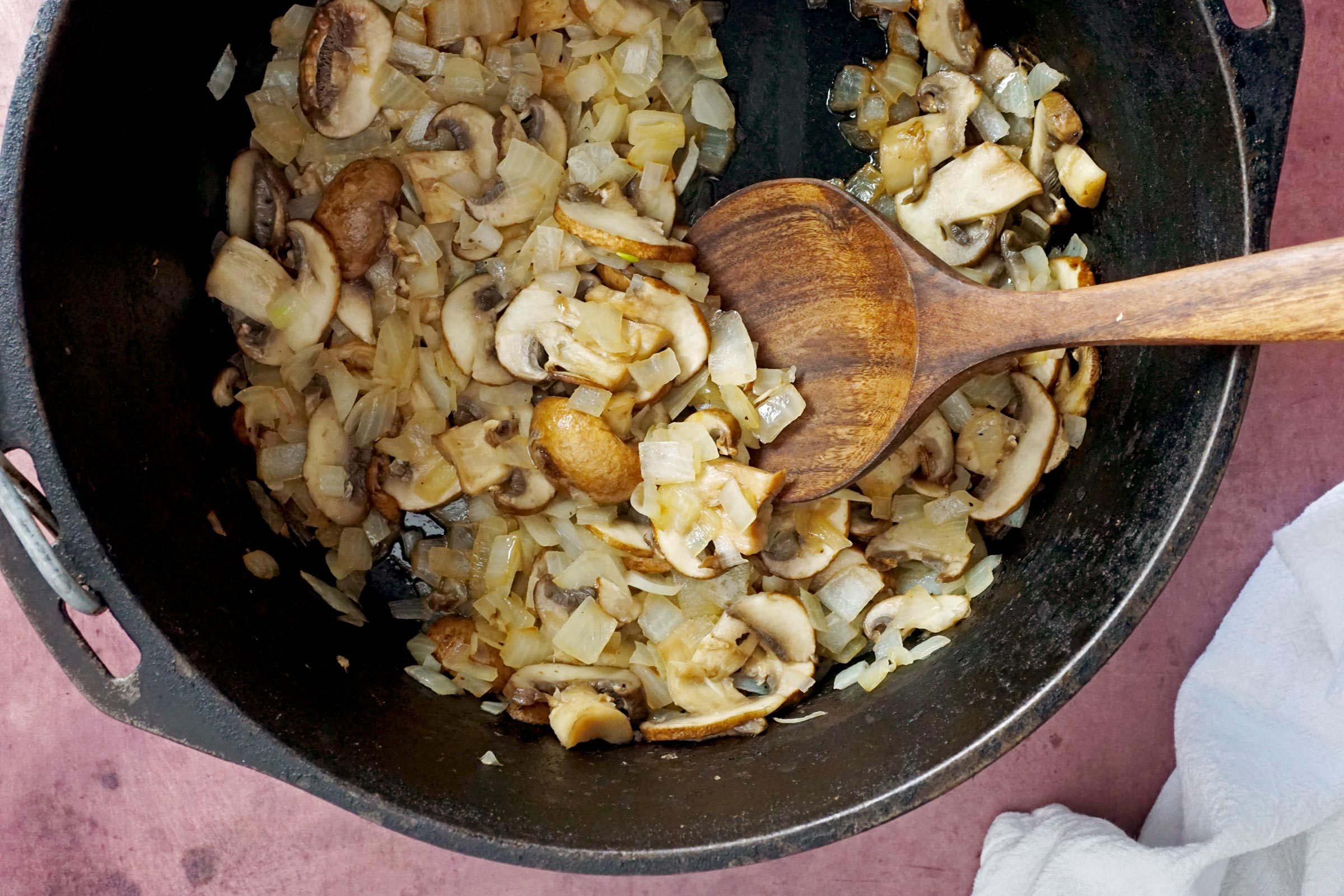 Sautéing the vegetables