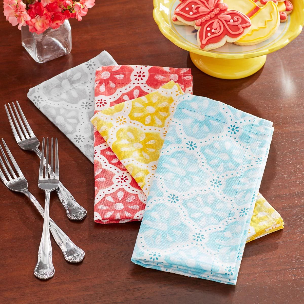 The Pioneer Woman Washy Trellis Fabric Napkins