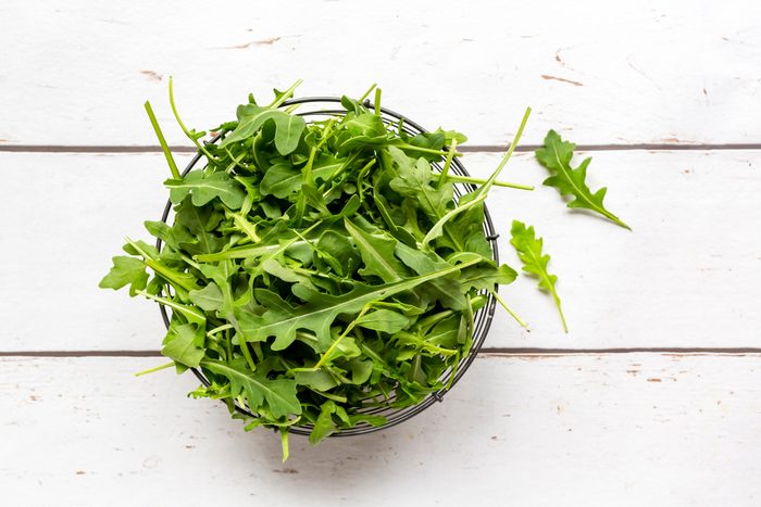 fresh rocket in basket