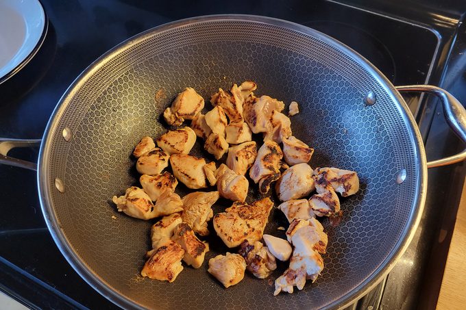 Meat in Hexclad Wok